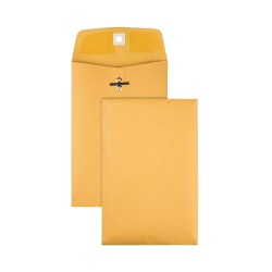 Office Depot® Brand 6-1/2" x 9-1/2" Manila Envelopes, Clasp Closure, Brown Kraft, Box Of 100