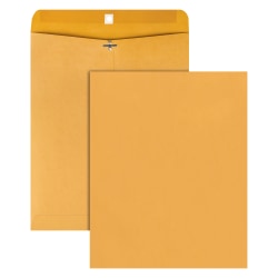 Office Depot® Brand Manila Envelopes, 11-1/2" x 14-1/2", Clasp Closure, Brown Kraft, Box Of 100