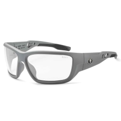 Ergodyne Skullerz® Safety Glasses, Baldr, Matte Gray Frame, Clear Lens