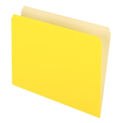 Pendaflex® Straight-Cut Color File Folders, Letter Size, Yellow, Box Of 100