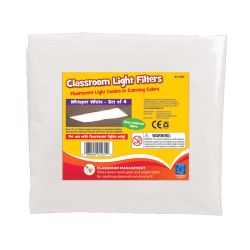 Educational Insights® Classroom Fluorescent Light Filters, 36" x 24", Whisper White, Pack Of 4