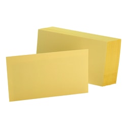 Oxford® Color Index Cards, Unruled, 3" x 5", Canary, Pack Of 100