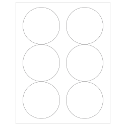 Tape Logic® Inkjet/Laser Labels, LL147, Round, 3 3/8", White, Case Of 600