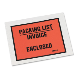 3M™ Full View Packing List/Invoice Enclosed Envelopes, Orange, Case Of 1,000 Envelopes