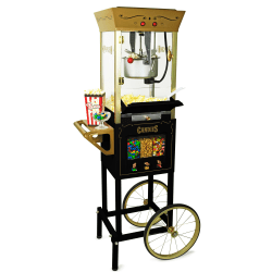 Nostalgia Candy & Snack Dispensing Popcorn Cart, 8 Oz, Black