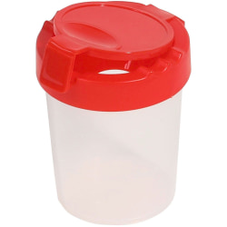 Deflecto Antimicrobial Kids No Spill Paint Cup Red, Paint, Brush, 3.93"H x 3.46"W x 3.93"D, Red, Plastic, Polypropylene