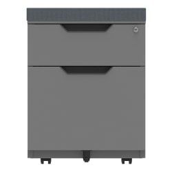 WorkPro® 21"D Vertical 2-Drawer Mobile File Cabinet With Seat Cushion, Gray