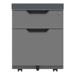 WorkPro® 21"D Vertical 2-Drawer Mobile File Cabinet With Seat Cushion, Metal, Gray