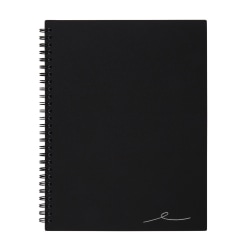Office Depot® Brand Wirebound Business Notebook, 7-1/4" x 9-1/2", 1 Subject, Narrow Ruled, 80 Sheets, Black
