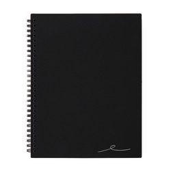 Office Depot® Brand Wirebound Business Notebook, 7 1/4" x 9 1/2", 1 Subject, Narrow Ruled, 160 Pages (80 Sheets), Black