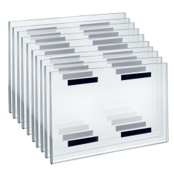 Azar Displays Magnetic Acrylic Horizontal Sign Holders, 11"H x 14"W x 1/4"D, Clear, Pack Of 10 Frames