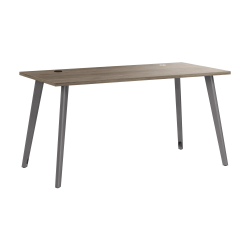 WorkPro Motiva 60"W Modern Office Desk With Metal Legs, Modern Hickory, Installation Included