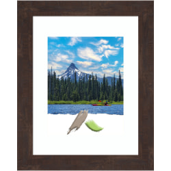Amanti Art Rectangular Wood Picture Frame, 14" x 17", Matted For 8" x 10", Fresco Dark Walnut