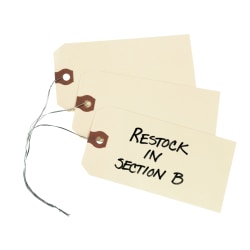 Avery Manila "G" Shipping Tags - 4.75" Length x 2.37" Width - Rectangular - Wire Fastener - 1000 / Box - Manila