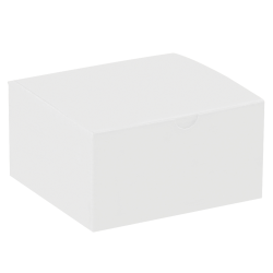 Partners Brand Gift Boxes, 5"L x 5"W x 3"H, 100% Recycled, White, Case Of 100