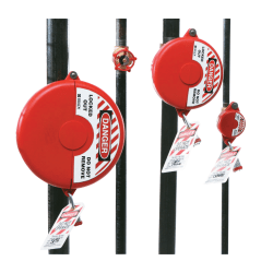 Brady Gate Valve Lockouts, 1 in  2 1/2 in Handle Size, Red