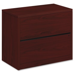 HON® 10500 20"D Lateral 2-Drawer File Cabinet, Mahogany