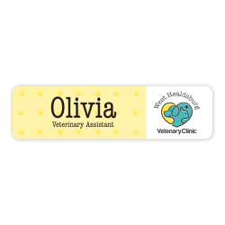 Custom Printed Full Color Rectangle Name Badge/Tag, Round Or Square Corners, 7/8" x 3-1/4"
