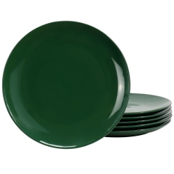 Simply Essential Display 6-Piece Stoneware Dinner Plate Set, 10-1/2", Hunter Green