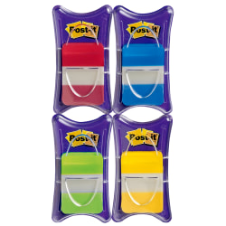 Post-it® Notes Durable Filing Tabs, 1", Assorted Colors, 25 Flags Per Pad, Pack of 4