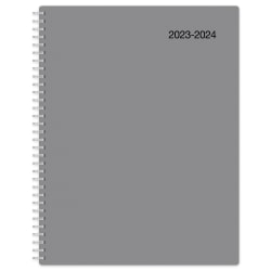 Office Depot® Brand Monthly Academic Planner, 8-1/2" x 11", 30% Recycled, Gray, July 2023 to June 2024