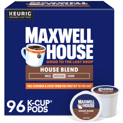 Maxwell House House Blend Coffee Keurig Single Serve K-Cup Pods, 24 Pods Per Pack, Case Of 4 Packs