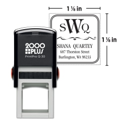 Custom 2000Plus PrintPro? Self-Inking Stamp, Q30PM/Square Monogram, 1-1/8" x 1-1/8"