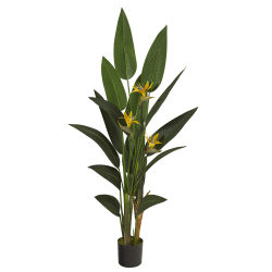 Nearly Natural Bird of Paradise 72"H Artificial Plant With Planter, 72"H x 28"W x 28"D, Green/Black