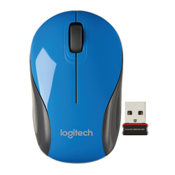 Logitech® M187 Mini Wireless Optical Mouse, Blue, 910-002728