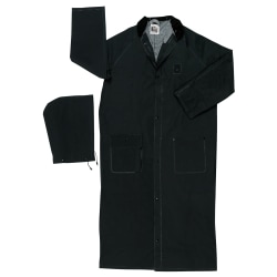 MCR Safety Classic Plus Rider Rain Coat, 0.35 mm PVC/Polyester, Black, 60 in Large