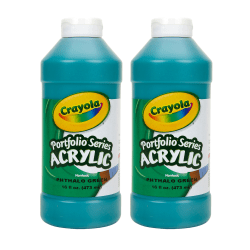 Crayola Portfolio Series Acrylic Paint, 16 oz., Phthalo Green, Pack Of 2