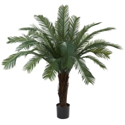 Nearly Natural Cycas 60"H Artificial UV Resistant Indoor/Outdoor Tree, 60"H x 59"W x 59"D, Green