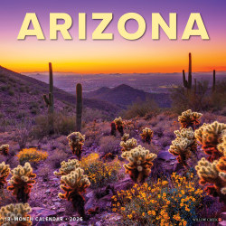 2026 Willow Creek Press Art & Design Monthly Wall Calendar, 12" x 12", Arizona, January To December, 49907