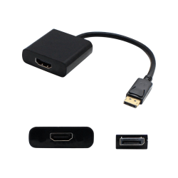 AddOn 5 Pack 8in DisplayPort to HDMI Adapter Cable - Adapter - DisplayPort male to HDMI female - 7.9 in - black (pack of 5)