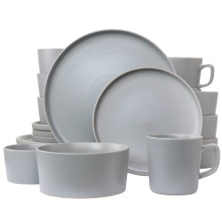 Elama Luxmatte 20-Piece Dinnerware Set, Light Gray