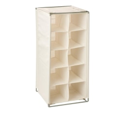 Honey Can Do Canvas Shoe Rack Cubby, 3-1/8"H x 12-11/16"W x 13-1/4"D, White