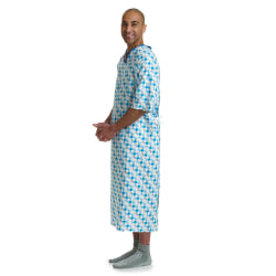 Medline Blue Collection IV Gowns, 66", Mirage, Pack Of 12