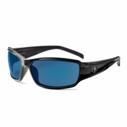 Ergodyne Skullerz® Safety Glasses, Thor, Black Frame, Blue Mirror Lens