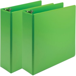 Samsill Earth's Choice Plant-based View Binders - 3" Binder Capacity - Letter - 8 1/2" x 11" Sheet Size - 3 x Round Ring Fastener(s) - 2 Pocket(s) - Chipboard, Polypropylene, Plastic - Lime Green - 1.26 lb - Recycled