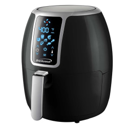 Brentwood Small 1400W 4 Qt Electric Digital Air Fryer With Temperature Control, 10-1/2"H x 12-1/4"W x 12-1/4"D, Black