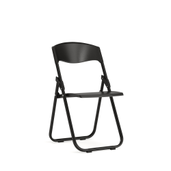 Flash Furniture HERCULES Series Plastic Folding Chair With Built-in Ganging Brackets, Black