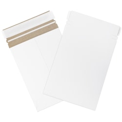 Partners Brand Self-Seal Stayflats® Plus Express Pouch Mailers, 6" x 8", White, Pack of 25