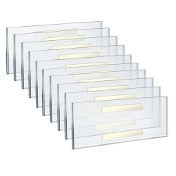 Azar Displays Adhesive Acrylic Horizontal U-Frame Sign Holders, 4-1/4"H x 11"W x 1/4"D, Clear, Pack Of 10 Sign Holders
