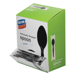 Dixie® Grab'N Go™ Spoons, Black, 90 Per Box, Pack Of 6 Boxes