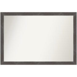 Amanti Art Non-Beveled Rectangle Wood-Framed Bathroom Wall Mirror, 27" x 39", Woodridge Rustic Gray