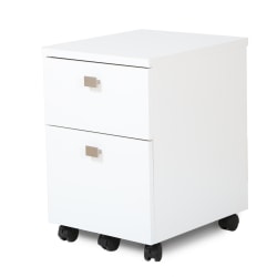 South Shore Interface 19"D Vertical 2-Drawer Mobile File Cabinet, Pure White