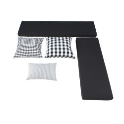 Linon Manning Cotton 5-Piece Cushion Set, Black