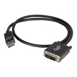 C2G 10ft DisplayPort to DVI Adapter Cable - M/M - DisplayPort/DVI-D for Notebook, Monitor, Desktop Computer, Video Device - 10 ft - 1 x DisplayPort Male Digital Audio/Video - 1 x DVI-D (Single-Link) Male Digital Video - Black"