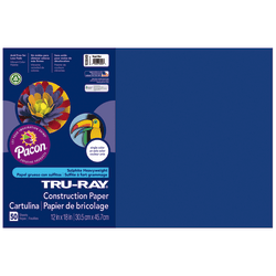 Tru-Ray® Construction Paper, 50% Recycled, 12" x 18", Royal Blue, Pack Of 50