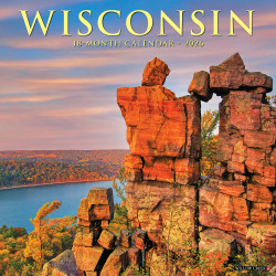 2026 Willow Creek Press Scenic Monthly Wall Calendar, 12" x 12", Wisconsin, January To December, 55618